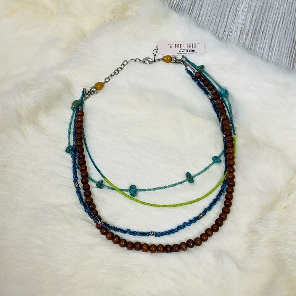 Brand New Free Spirit Peyote Bird Genuine Gemstones Sterling Silver Necklace